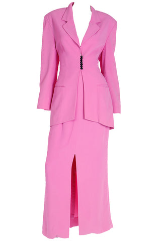 1990s Christian Dior Boutique Numbered Pink Jacket w Chiffon Drape & 2 Skirts
