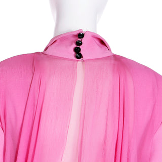 1990s Christian Dior Boutique Numbered Pink Jacket w Chiffon Drape & 2 Skirts with demi couture quality