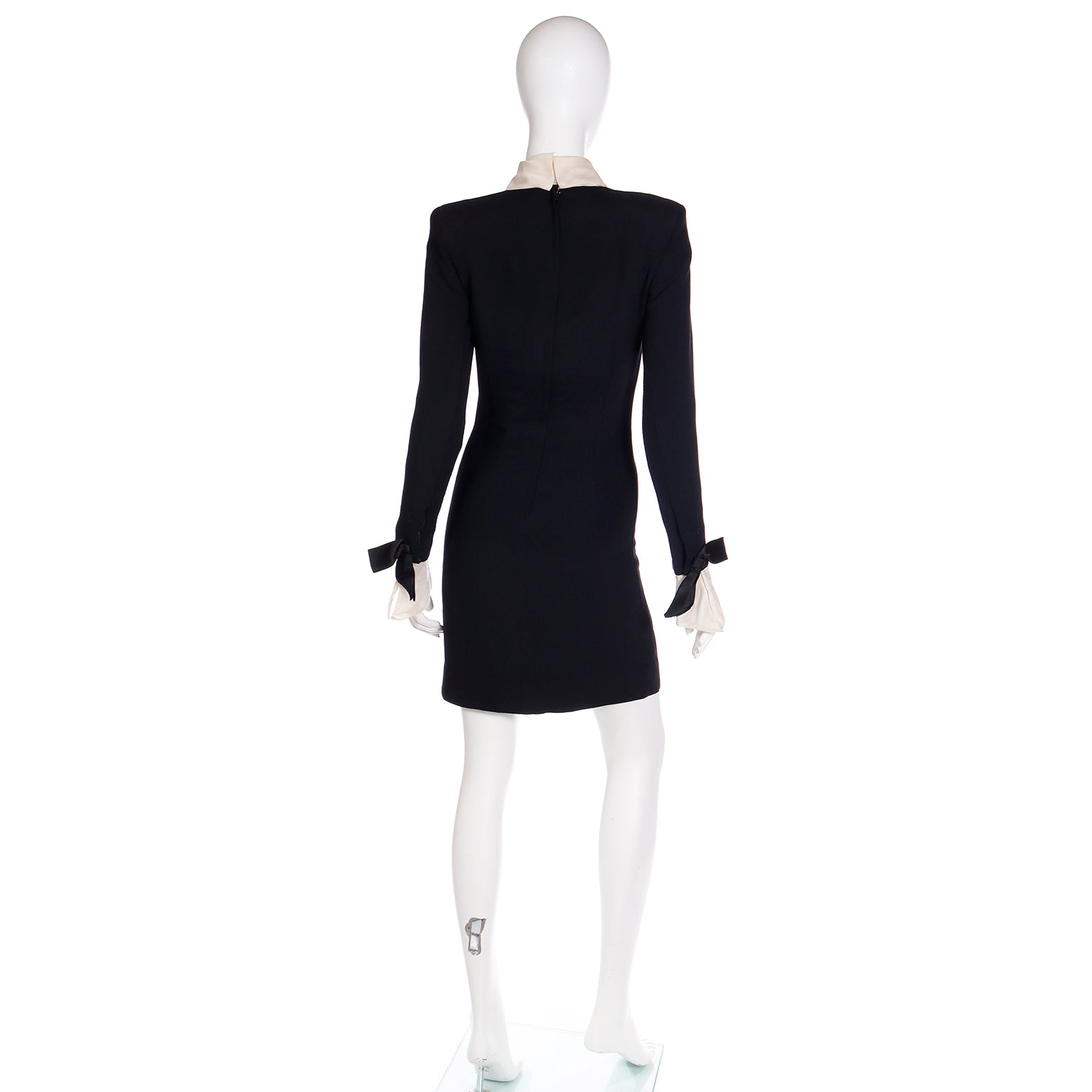 1980s Christian Dior Vintage Black Dress w Beaded Dior Logo Modig 1980s Christian Dior Vintage Black Dress w Beaded Dior Logo Modig