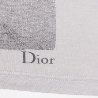 2000s John Galliano Christian Dior Grey Tee Shirt Woman w Mask & Pearls signed Dior