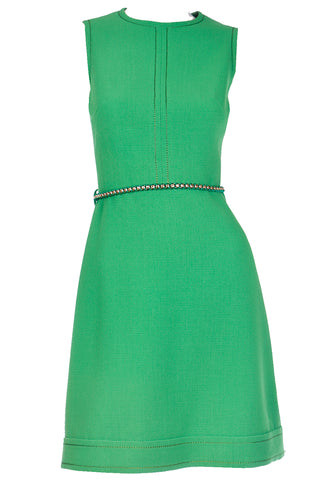 1960s Couture Veronese 414 Saint Honore Paris Vintage Green Dress