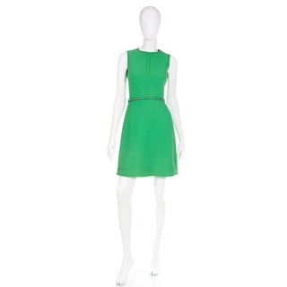 Vintage 1960s Couture Veronese 414 Saint Honore Paris Vintage Green Dress