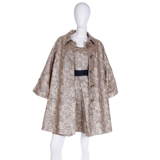 2000s Dolce & Gabbana D&G Gold Metallic Dress & Coat same style worn by Amy Winehouse with belt