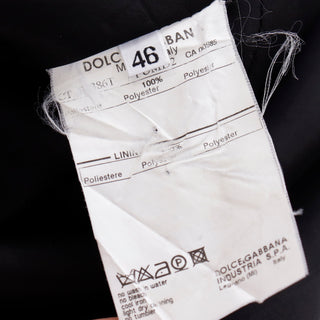 2000s Dolce & Gabbana Black Satin Cropped Trench Jacket w Belt Italian Size 46