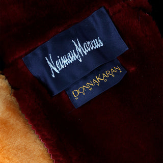1980s Donna Karan Patchwork Shearling Reversible to Faux Fur Vintage Coat Neiman Marcus 