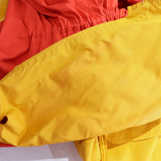 1980s Vintage Donna Karan Drawstring Yellow Cotton Coat Jacket 80s
