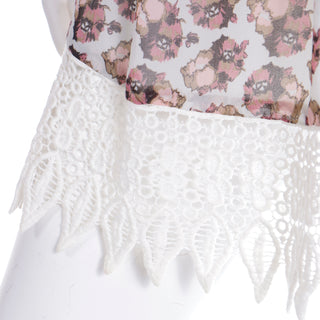 Dries Van Noten floral vintage dress with crochet lace trim