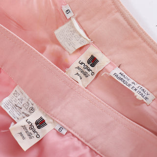 1980s Emanuel Ungaro Pink Peplum Jacket & Pencil Skirt Suit Made in Italy