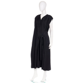 Vintage Comme des Garcons Pleated Black Wool Dress