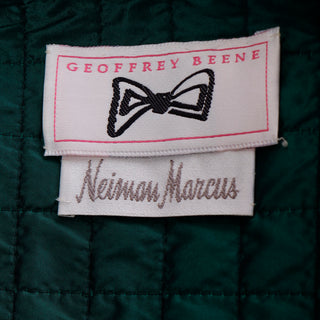 1980s Geoffrey Beene Green Plaid Cropped Zip Front Jacket Neiman Marcus