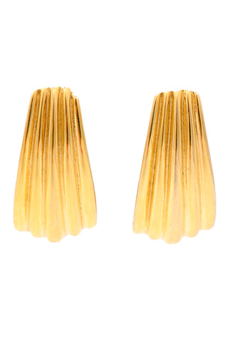 1980s Vintage Givenchy Gold Plated Long Textured Earrings