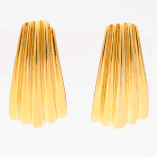 1980s Vintage Givenchy Gold Plated Long Textured Designer Statement Earrings 