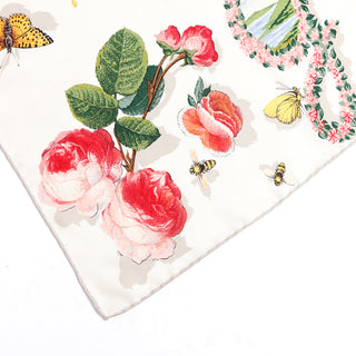 Gucci Colorful Silk Floral Scarf in a print featuring Butterflies Bees and Insects 