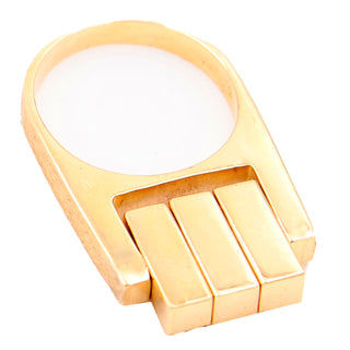 Vintage 1970s Hans Hansen Denmark Modernist 14k Gold Kinetic Movable Ring