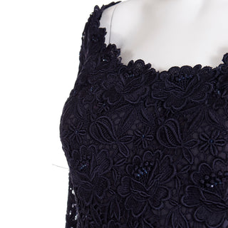 1990s Helen Morley Designer Dress Black Lace Evening Gown Bergdorf Goodman