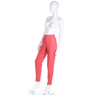 Isaac Mizrahi 1990s Marilyn Monroe Inspired Coral Salmon Trousers