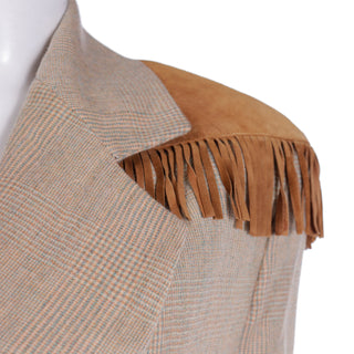 F/W 1991 Isaac Mizrahi Cashmere Western Blazer w Fringe