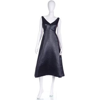 F/W 2007 Isaac Mizrahi Black Metallic Vintage Runway Evening Dress Bergdorf Goodman