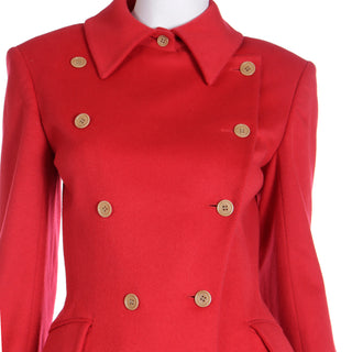 F/W 1995 Isaac Mizrahi Red Wool Double Breasted Jacket