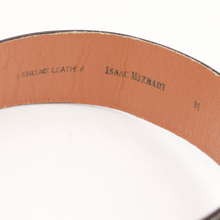 1992 Isaac Mizrahi Genuine Leather Belt with Abstract Silver Buckle