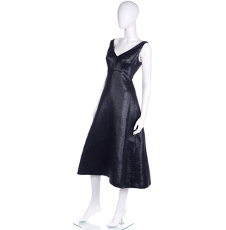 F/W 2007 Isaac Mizrahi Black Metallic Vintage Runway Evening Dress Excellent Condition