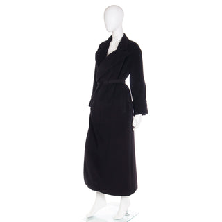 1997 Jean Paul Gaultier Black Wrap Style Open Front Coat With Belt