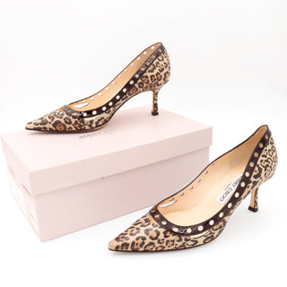 Vintage Jimmy Choo London Heels Leopard Print Pumps W Original Shoe Box