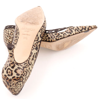 Jimmy Choo London Heels Leopard Print Pumps W Original Shoe Box Barely worn