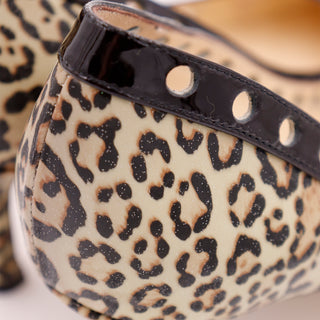 Jimmy Choo London Heels Leopard Print Pumps W Original Shoe Box with eyelet trim