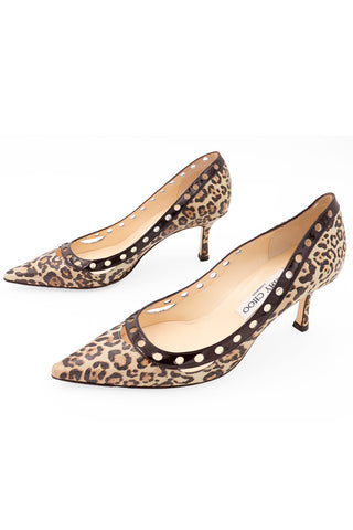 Jimmy Choo London Heels Leopard Print Pumps W Original Shoe Box