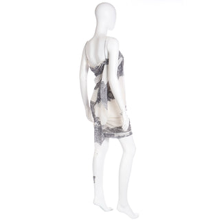 2007 John Galliano Silk White Vintage Dress with Lace Print