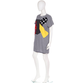 Striped Junya Watanabe for Comme des Garcons Used Patchwork Tee Shirt Dress