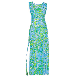 The Lilly Green & Blue Lilly Pulitzer Maxi Dress pop art flowers