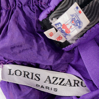 1970s Loris Azzaro Purple Cutout Bra Top Vintage Strapless Evening Dress S