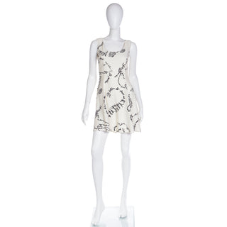 1995 Vintage Moschino Words Handwriting Print Dress w Fashion Comments