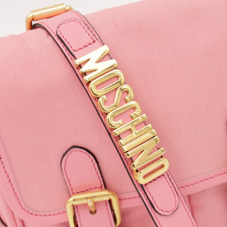 Vintage Moschino Pink Satchel Style Crossbody Bag w Gold Letters Made in Italy by Redwall