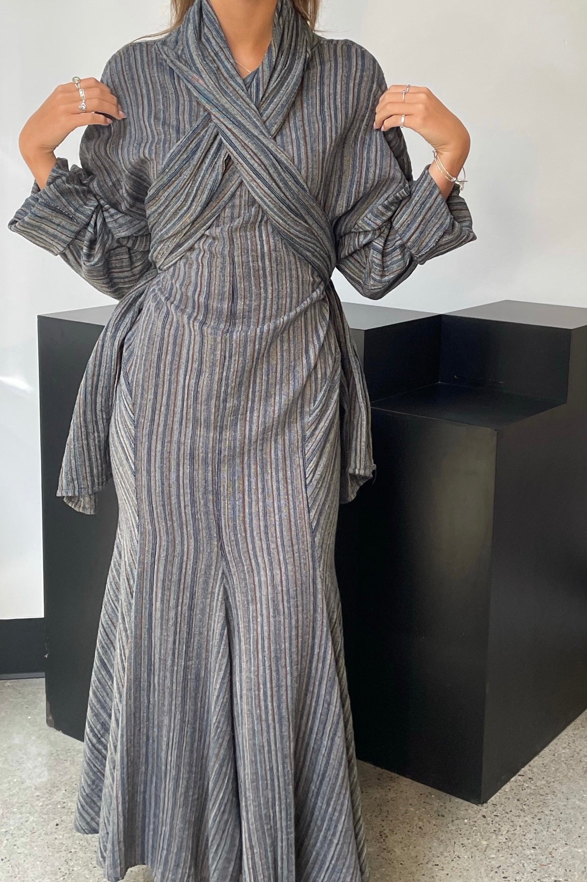 norma kamali pleated gauze shirt dress Norma Kamali Long-Sleeve Oversized Bow-Neck Mini Shirtdress