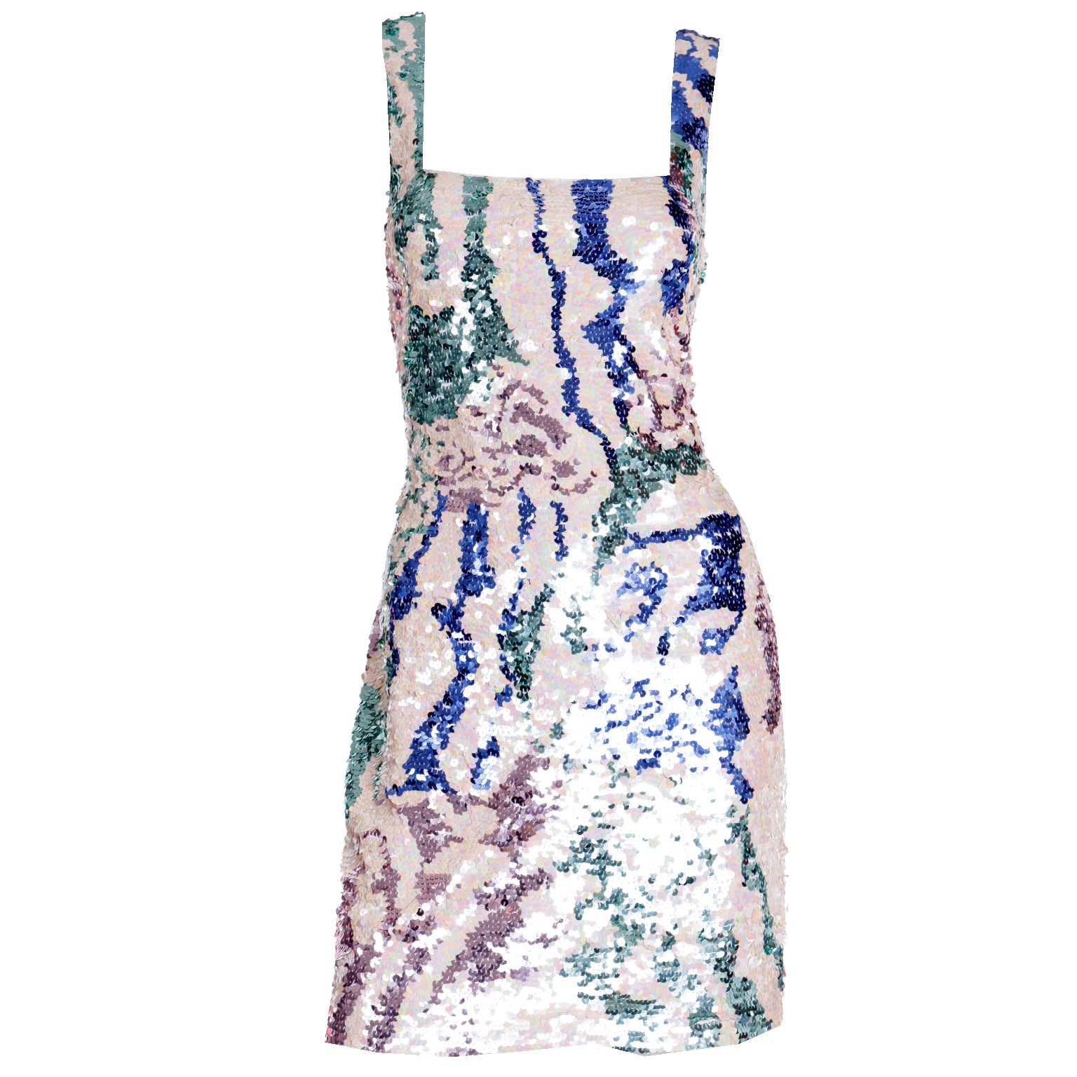 Vintage Oleg Cassini Fully Sequin Covered Colorful Abstract Mini Dress Modig Vintage Oleg Cassini Fully Sequin Covered Colorful Abstract Mini Dress Modig