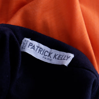 1980s Rare Patrick Kelly Color Block Black & Orange Dress Made in France