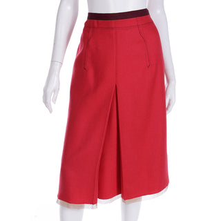 F/W 2000 Prada Red Peplum Top & Skirt Day Dress Outfit