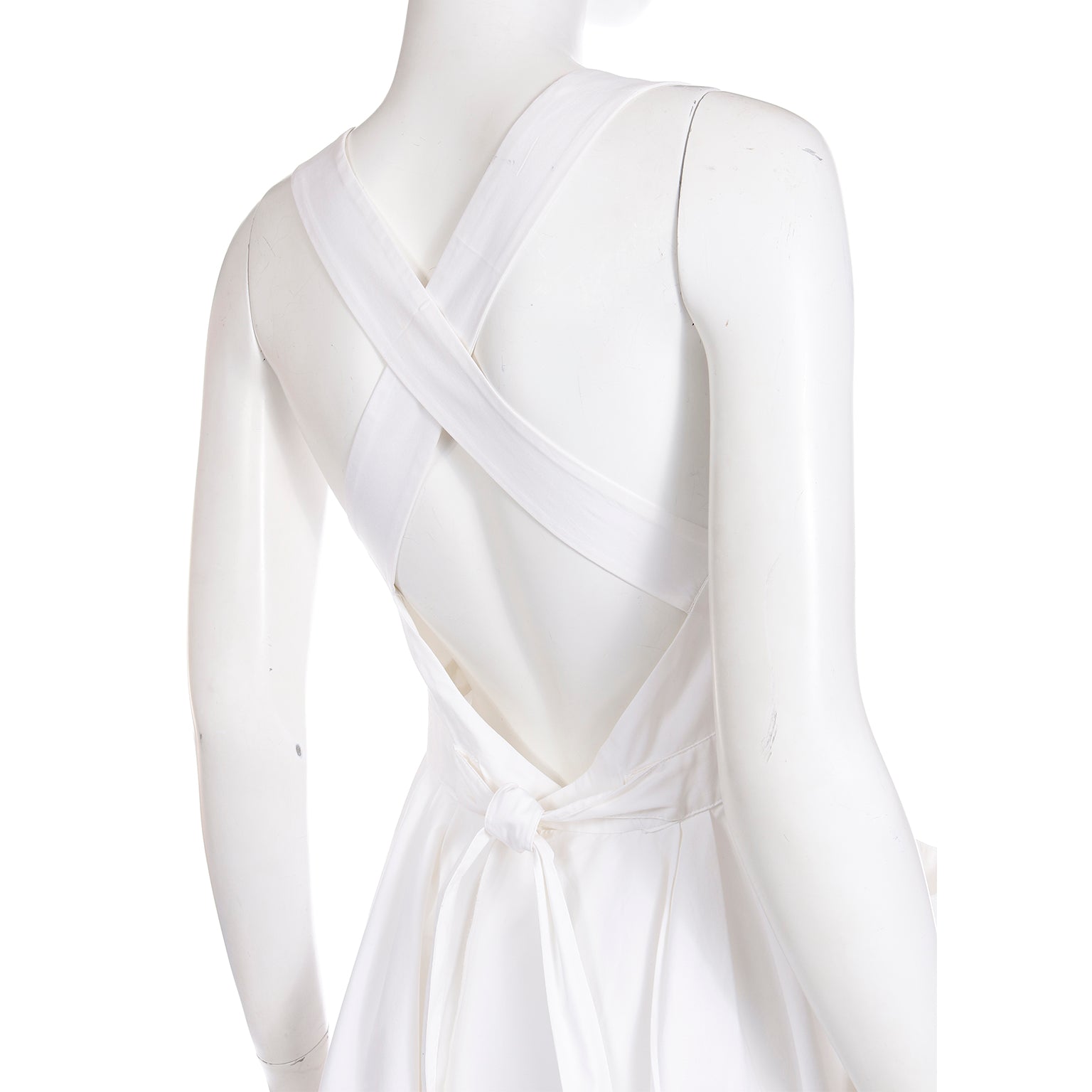 1990s Prada White Cotton Apron Pinafore Dress w Pockets 1990s Prada White Cotton Apron Pinafore Dress w Pockets