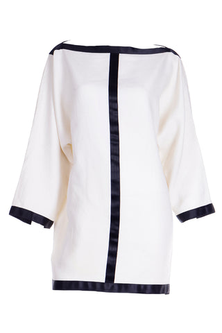 Spring Summer 1990 Isaac Mizrahi White Linen Dress