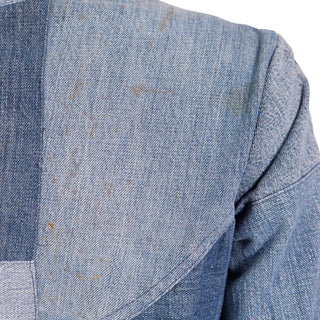 1970s Vintage Simis Multi Wash Patchwork Denim Jeans & LS Shirt Outfit