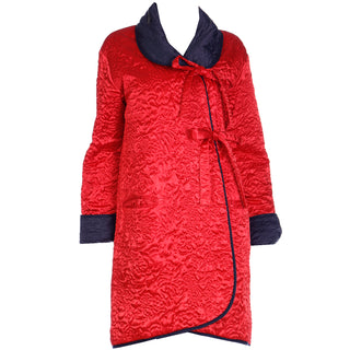 1980s Sonia Rykiel Vintage Reversible Quilted Red & Black Coat W Hood Paris
