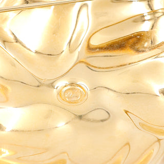 1990s Vintage Swarovski Gold Plated Crystal Radiating Leaves Brooch Swan Logo