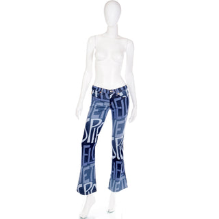 Rare Todd Oldham Graphic Denim Low Rise Flared Jeans
