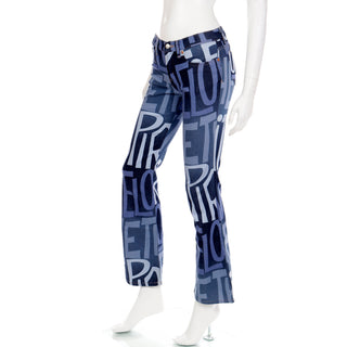 Todd Oldham Graphic Denim Low Rise Rare Flared Jeans