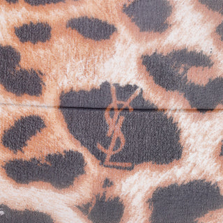 SS 2002 Tom Ford Yves Saint Laurent Silk Chiffon Leopard Print Runway Blouse  Top