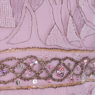 2000s Rose Pink Emanuel Ungaro Beaded Sequins and crystals Net Overlay Silk Mini Dress