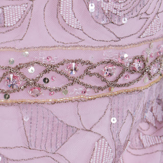 2000s Rose Pink Emanuel Ungaro Beaded Sequin Net Overlay Silk Mini Dress with crystals